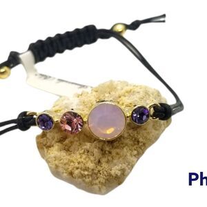 New pink crystal gem braided‎ bracelet